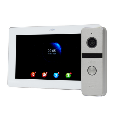 Комплект Wi-Fi відеодомофонa 7" ATIS AD-770FHD/T-White з підтримкою Tuya Smart + AT-400FHD Silver 1156982 фото