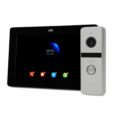 Комплект Wi-Fi відеодомофонa 7" ATIS AD-770FHD/T-Black з підтримкою Tuya Smart + AT-400HD Silver 1156994 фото