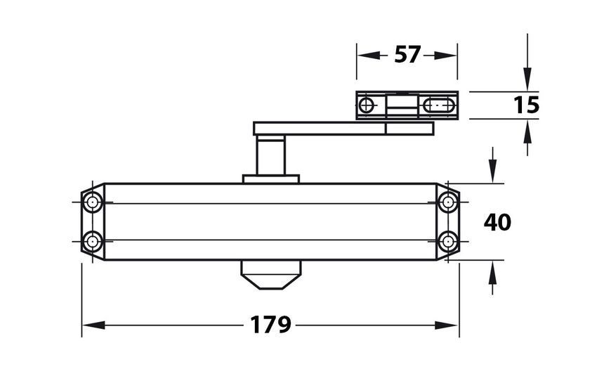 Дотягувач дверей 40-65 кг SEVEN DC-7742HP white (механізм блокування двері) 3-2529794781 фото