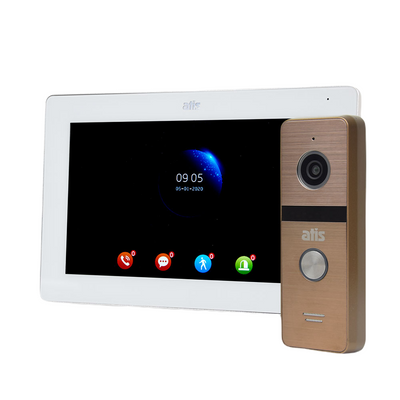 Комплект Wi-Fi відеодомофонa 7" ATIS AD-770FHD/T-White з підтримкою Tuya Smart + AT-400HD Gold 1156985 фото