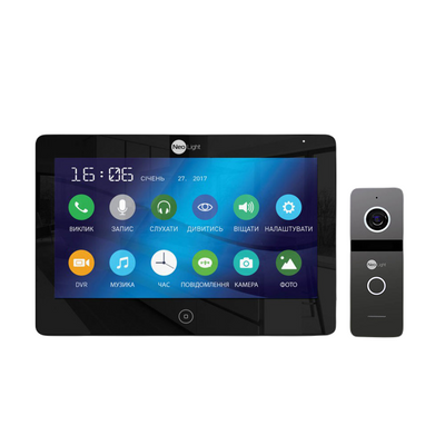 Комплект видеодомофона Neolight MEZZO HD Black / Solo FHD Graphite: видеодомофон 10" с детектором движения и 2 Мп видеопанель 198403 фото