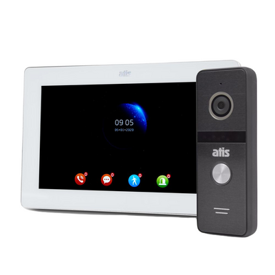 Комплект Wi-Fi відеодомофонa 7" ATIS AD-770FHD/T-White з підтримкою Tuya Smart + AT-400HD Black 1156984 фото
