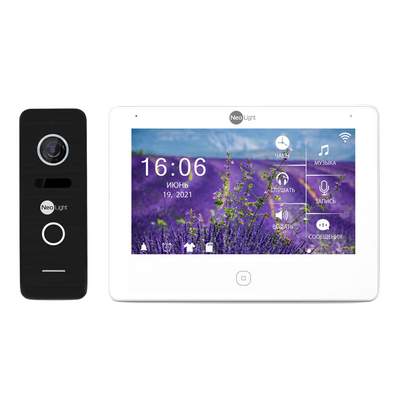 Комплект відеодомофона Neolight NeoKIT HD Pro Black: відеодомофон 7" з детектором руху і 2 Мп відеопанель 178454 фото