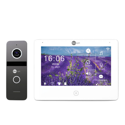 Комплект відеодомофона Neolight NeoKIT HD Pro Graphite: відеодомофон 7" з детектором руху і 2 Мп відеопанель 178456 фото